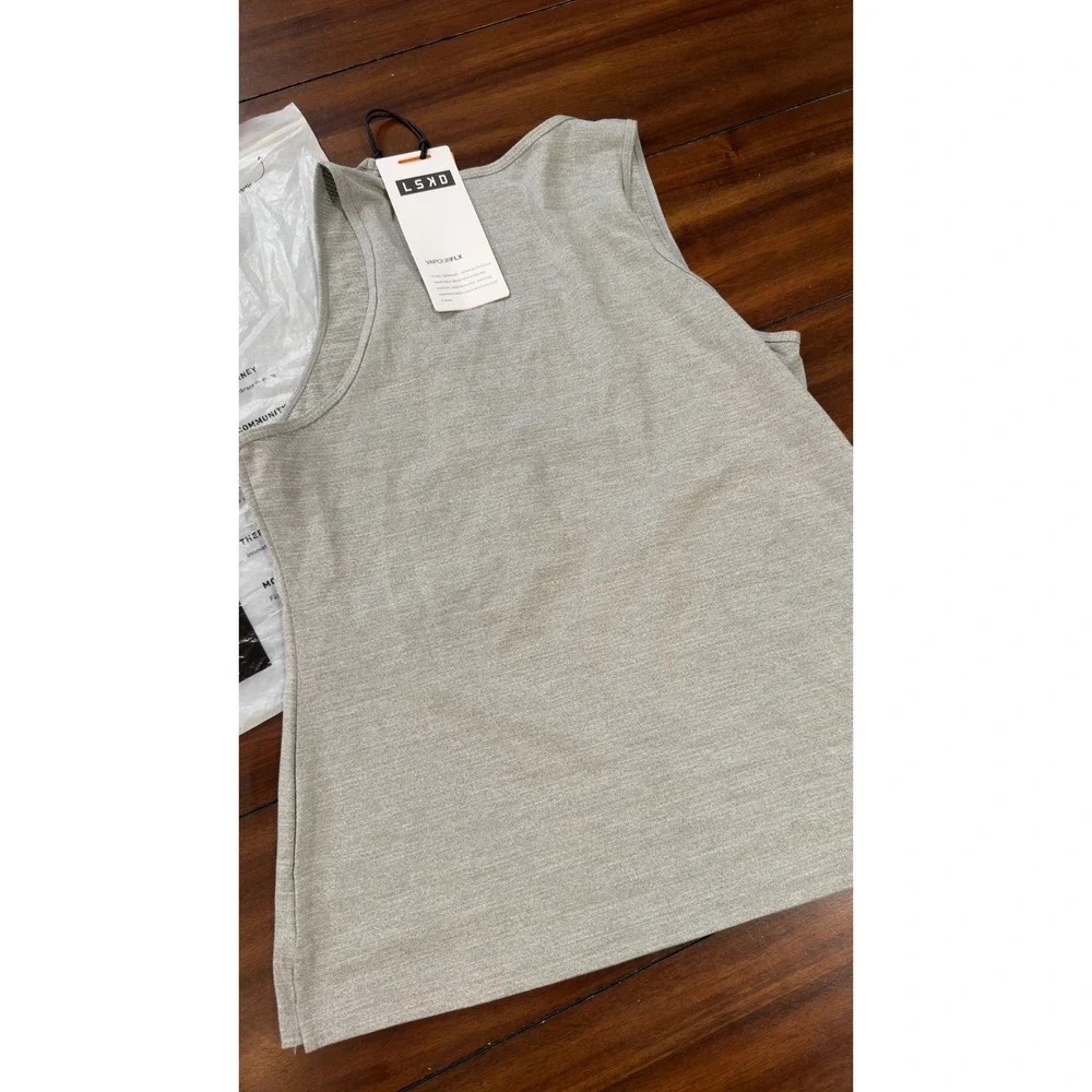 LSKD Perform Vapourflx Tank Top Light Grey Marl  Women's Size Medium NWT NEW
